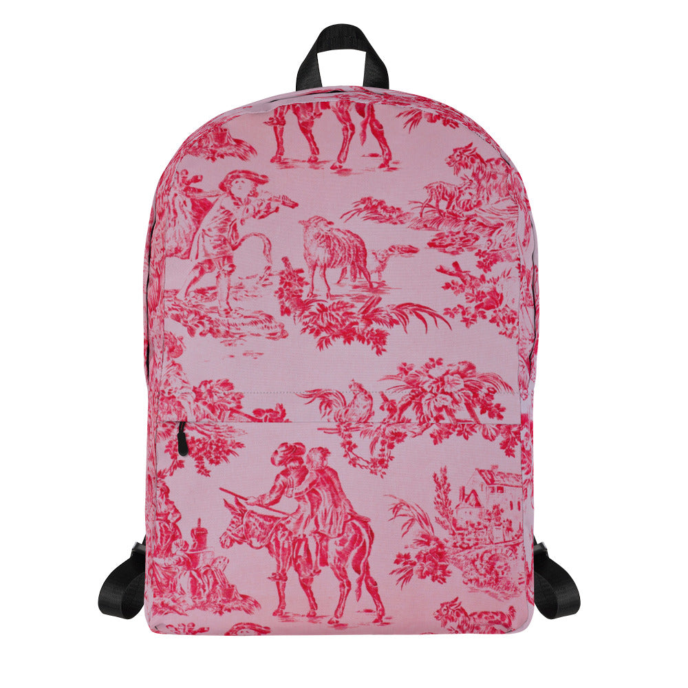 Pink toile backpack