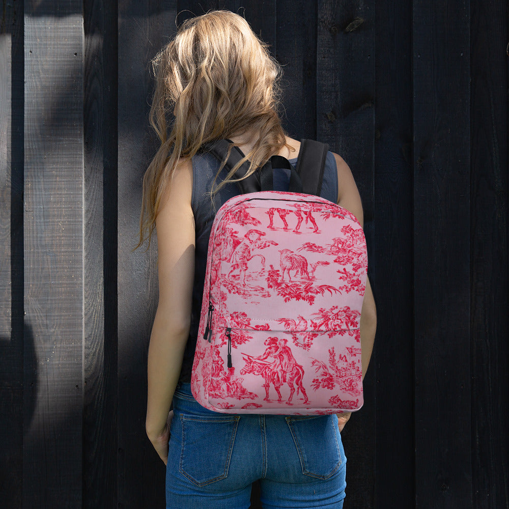 Pink toile backpack