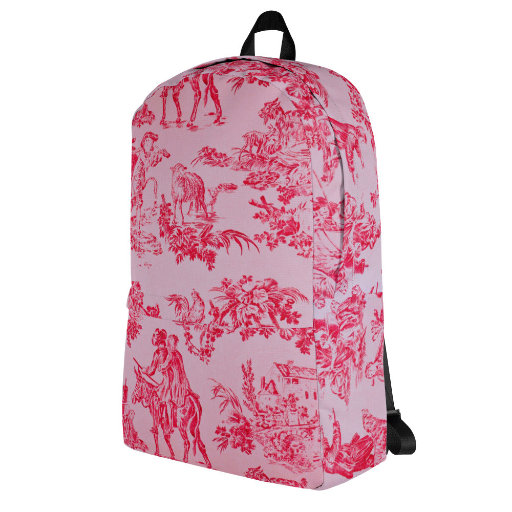 Pink toile backpack