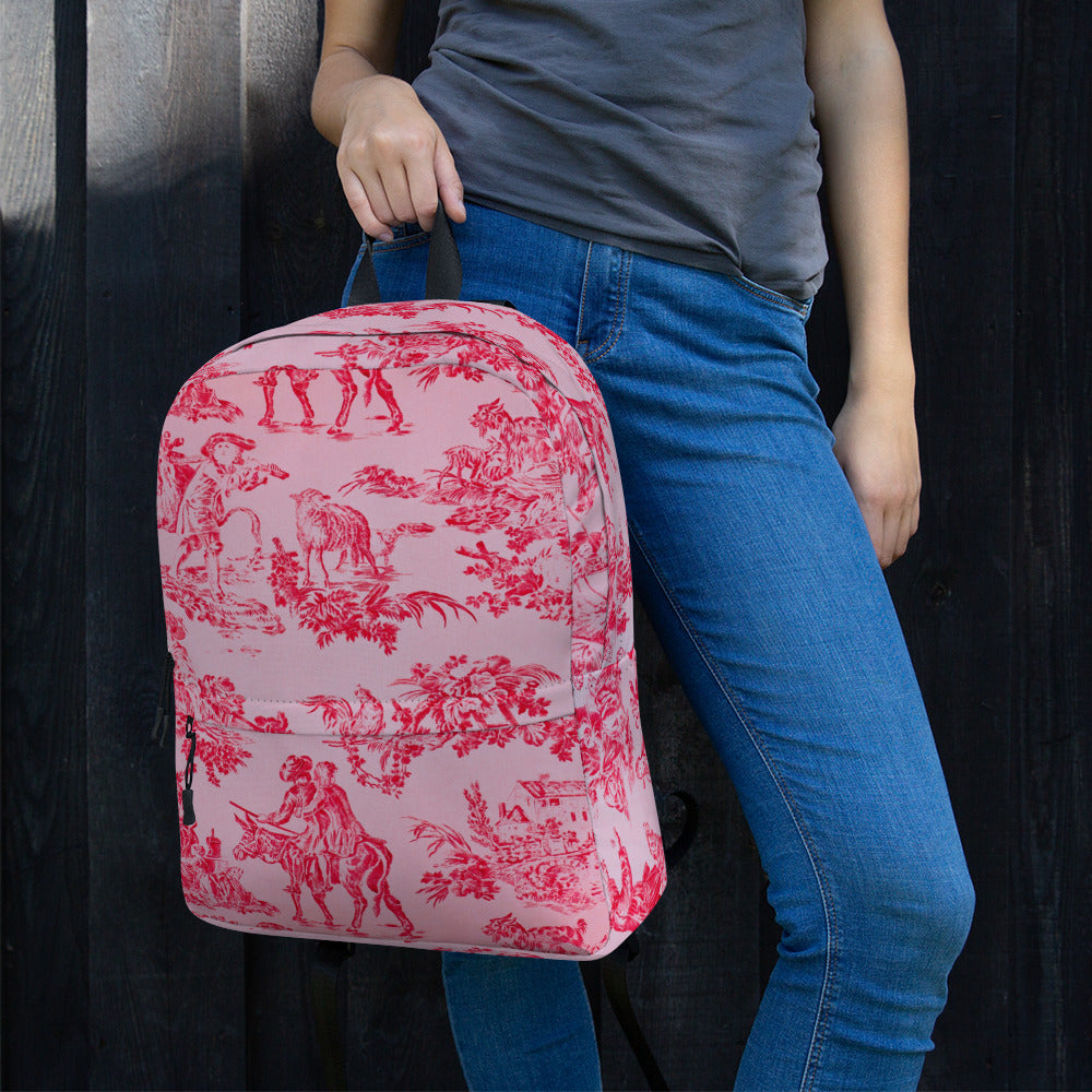 Pink toile backpack