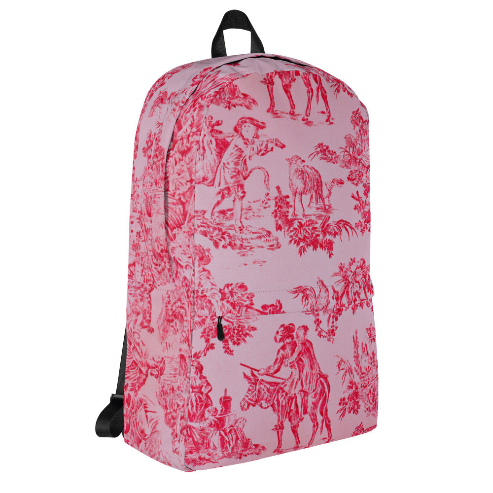 Pink toile backpack