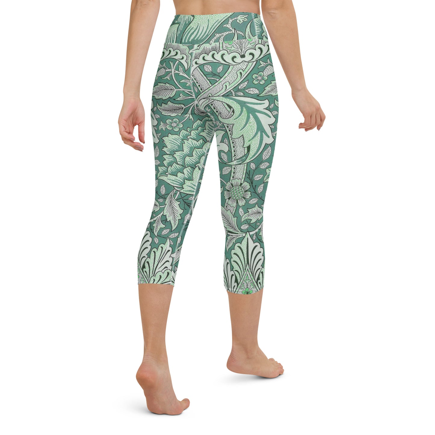 William Morris print yoga capri leggings