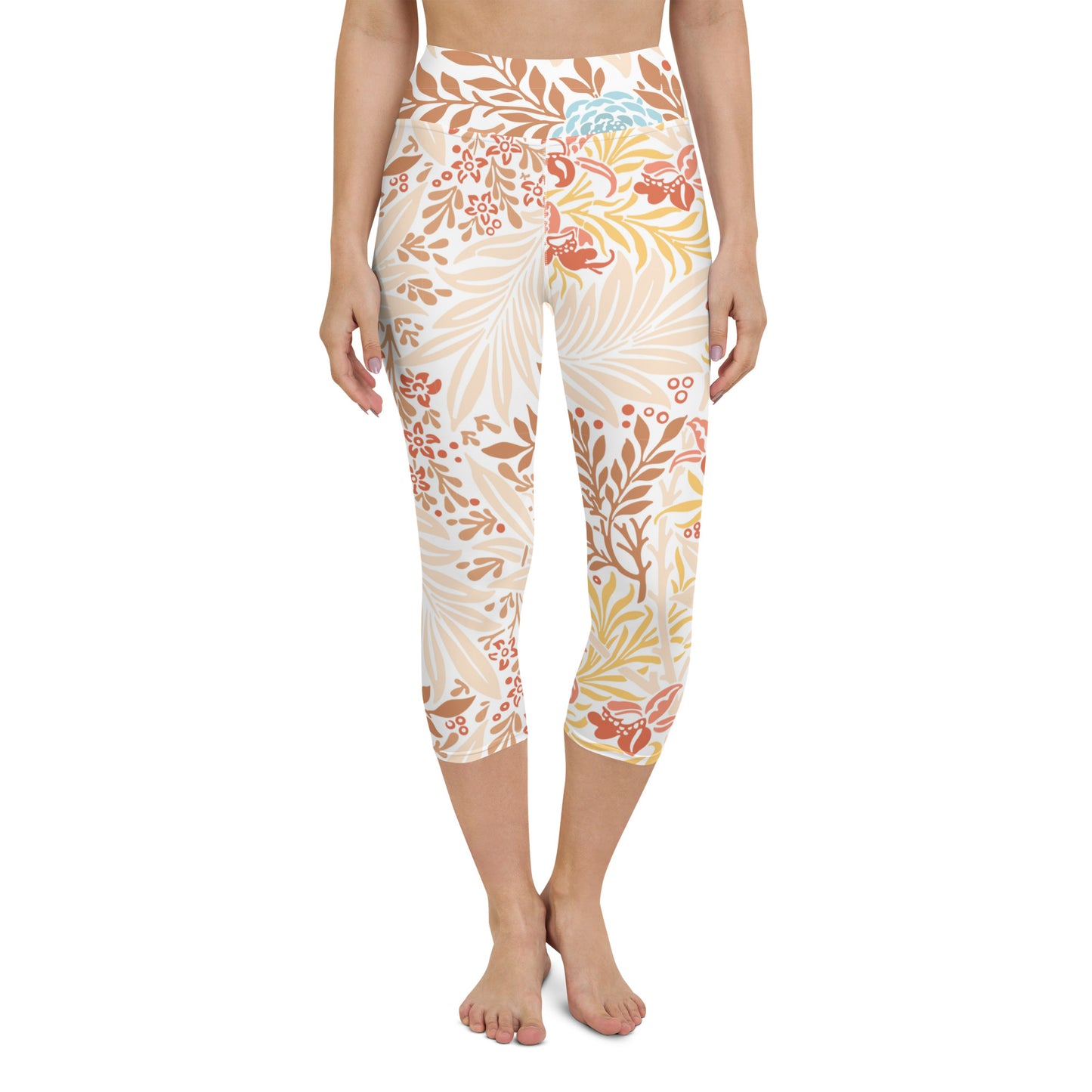 William Morris print yoga capri leggings