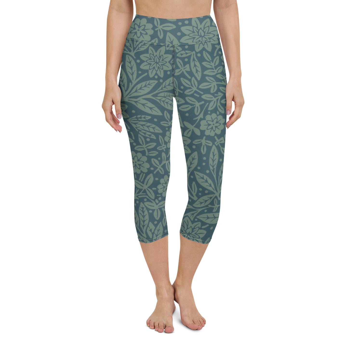 William Morris print yoga capri leggings