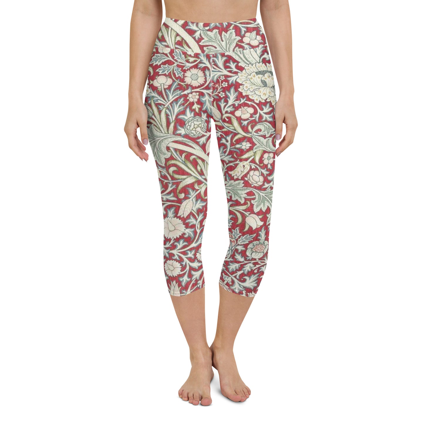 William Morris print yoga capri leggings