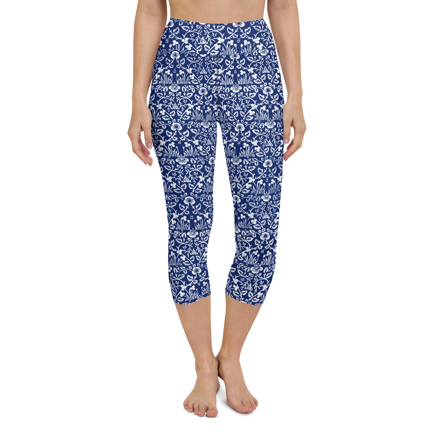 William Morris print yoga capri leggings