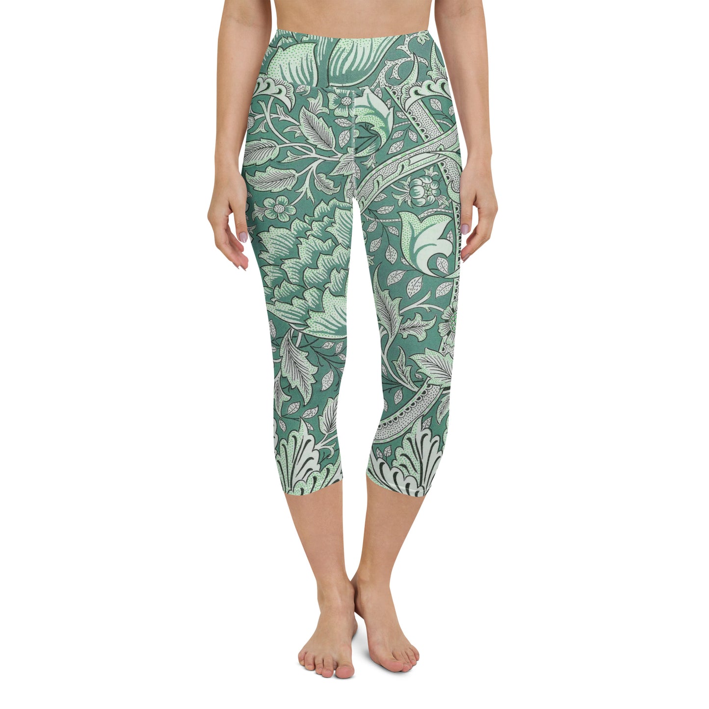 William Morris print yoga capri leggings