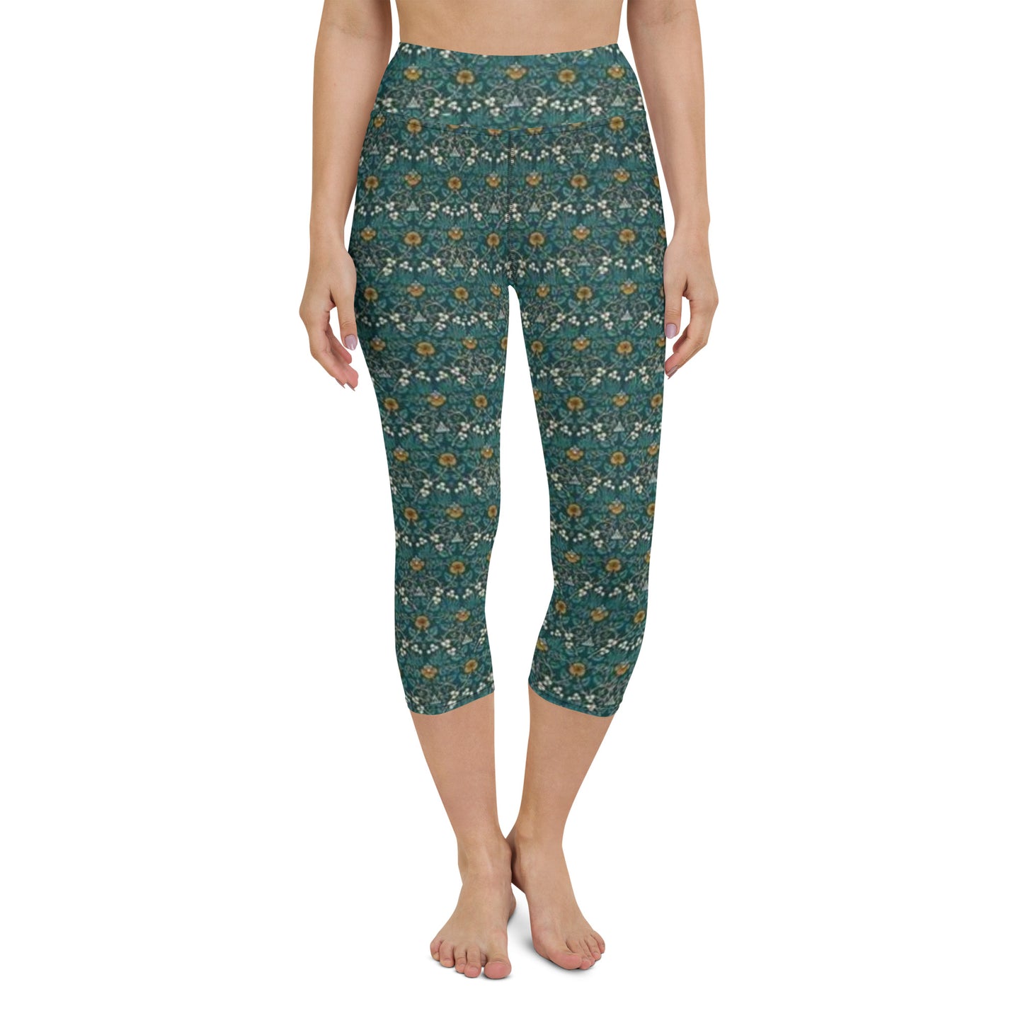 William Morris print yoga capri leggings