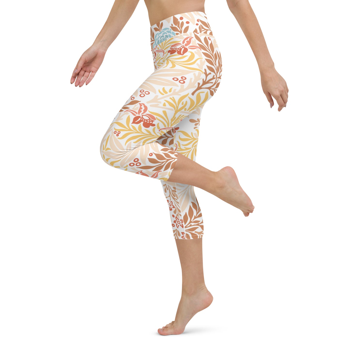 William Morris print yoga capri leggings