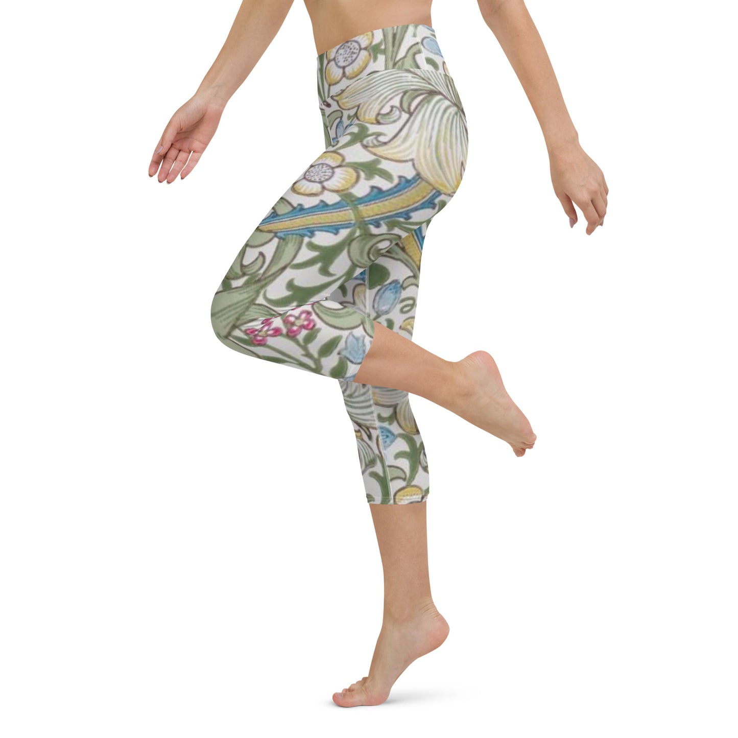 William Morris print yoga capri leggings