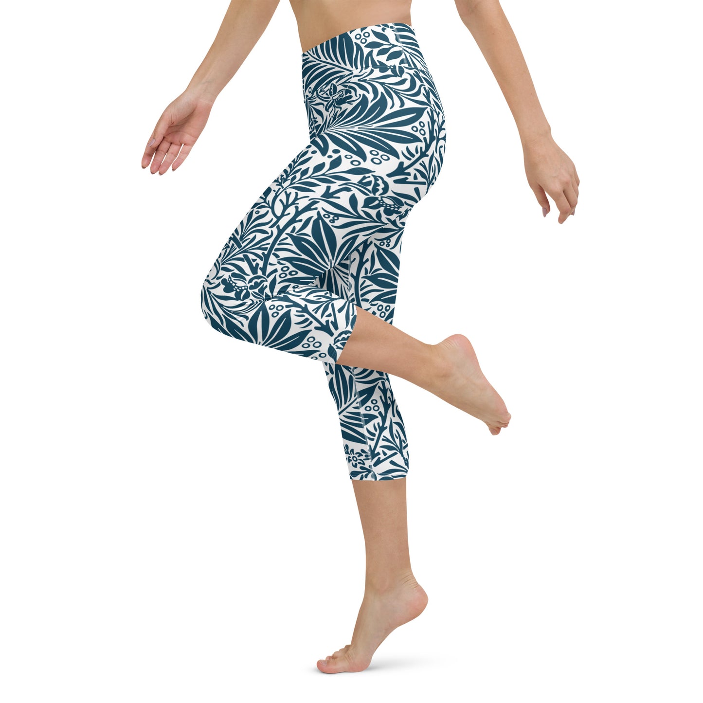 William Morris print yoga capri leggings