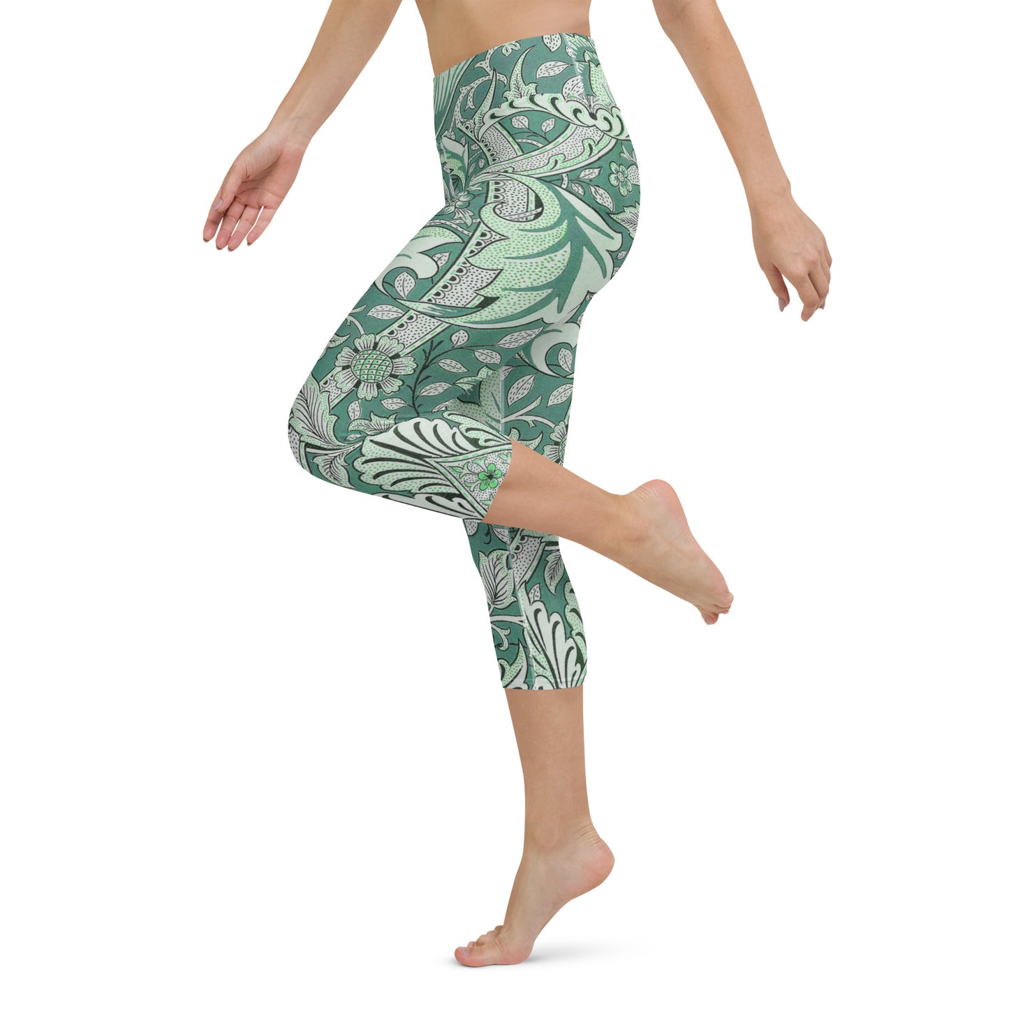 William Morris print yoga capri leggings