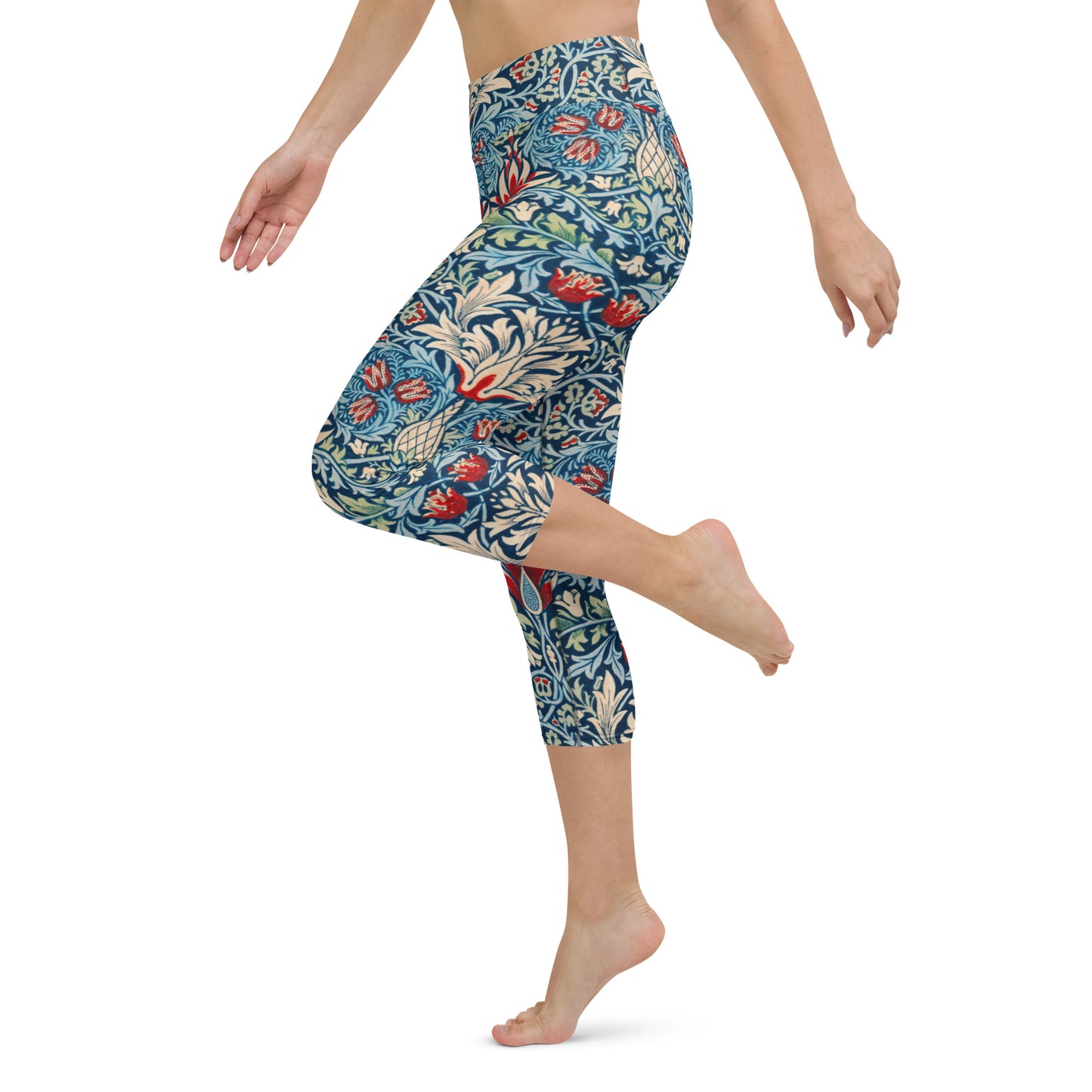 William Morris print yoga capri leggings – Triple Tree Yoga