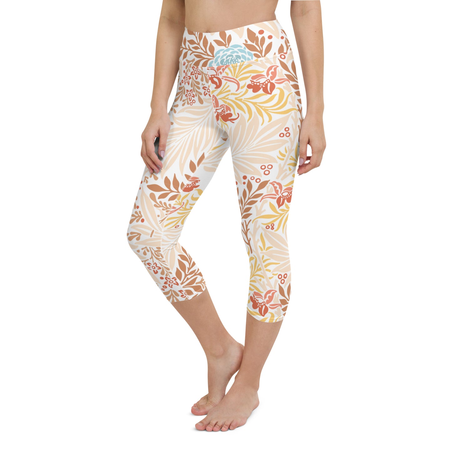 William Morris print yoga capri leggings