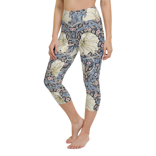 William Morris print yoga capri leggings