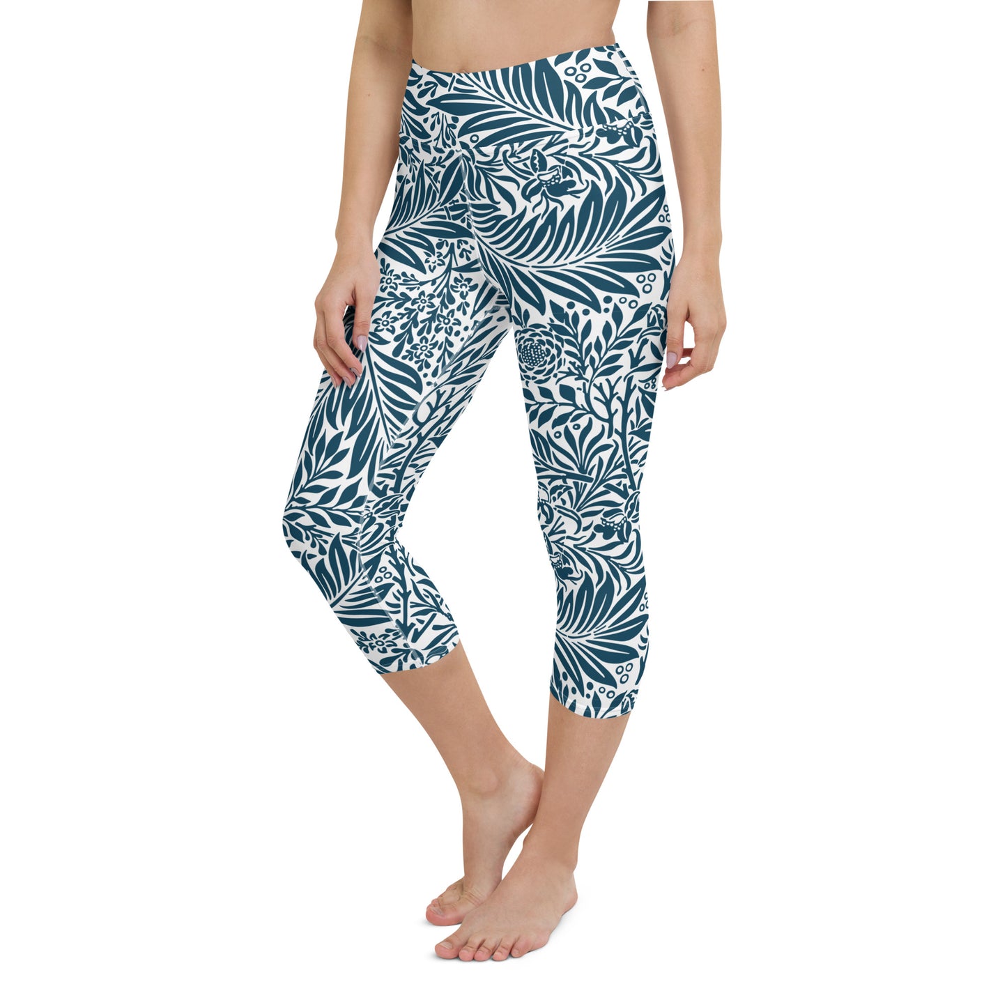 William Morris print yoga capri leggings