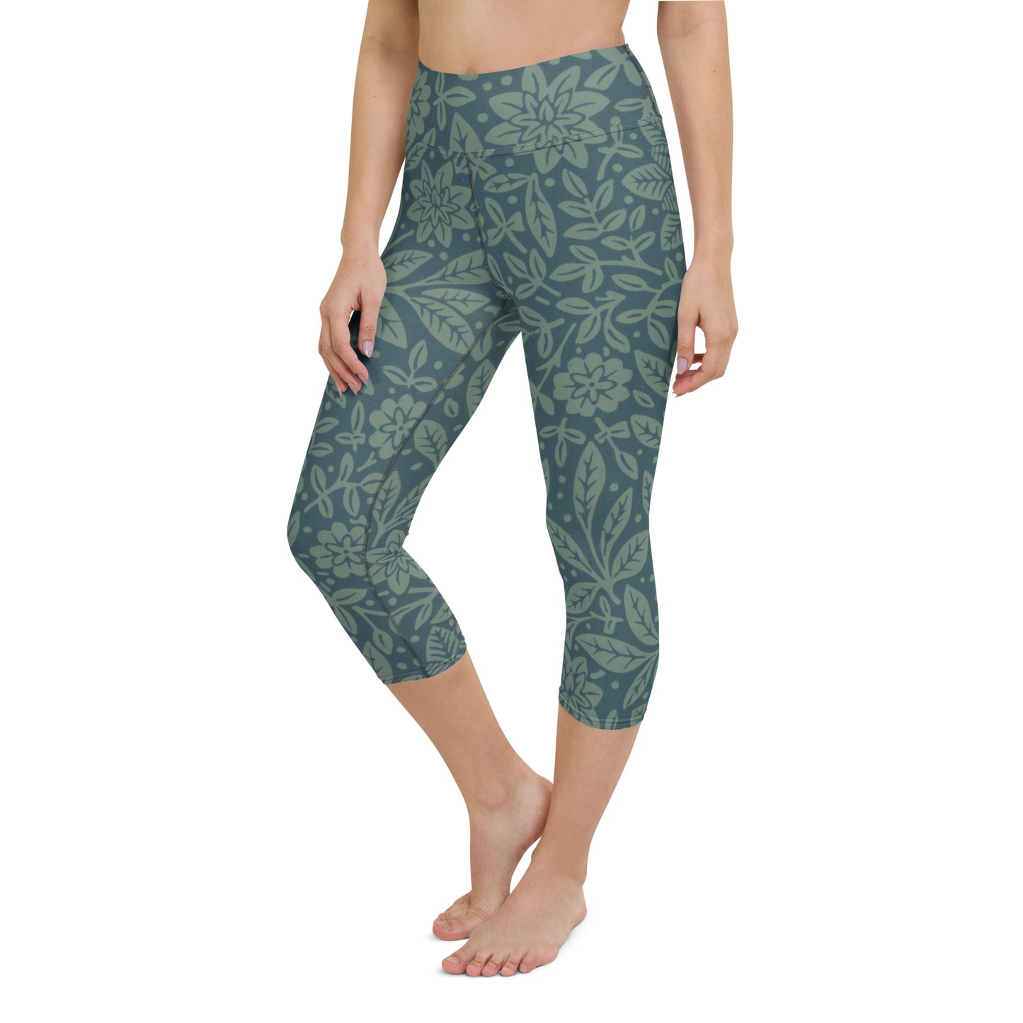 William Morris print yoga capri leggings