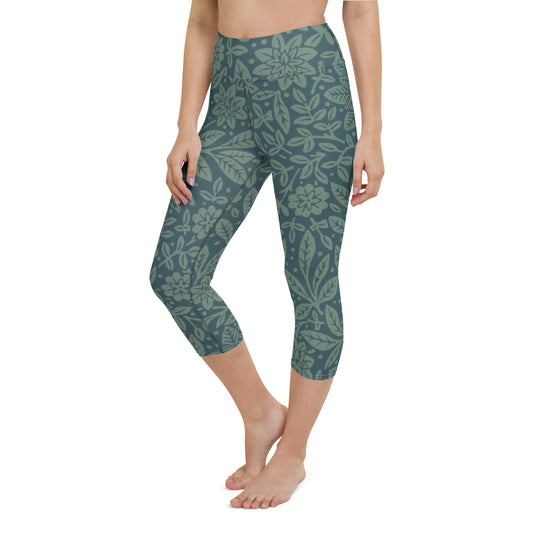 William Morris print yoga capri leggings