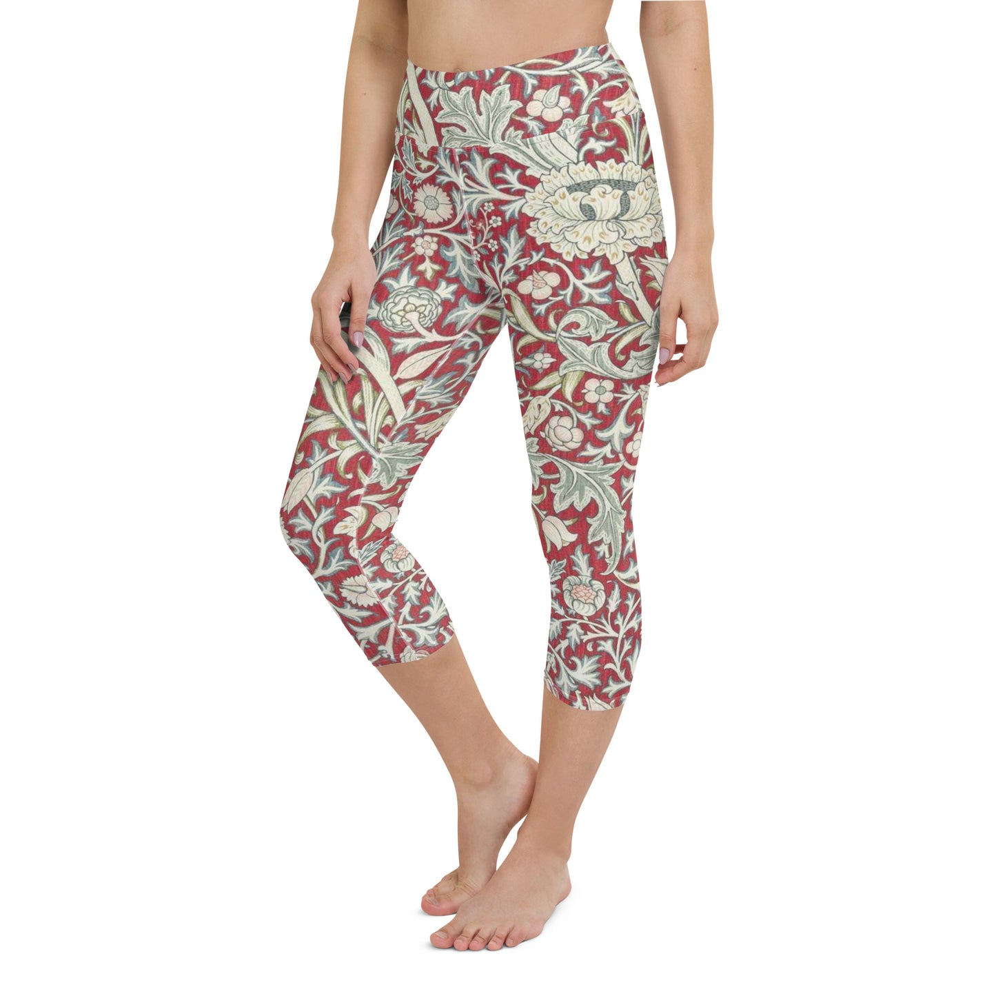 William Morris print yoga capri leggings