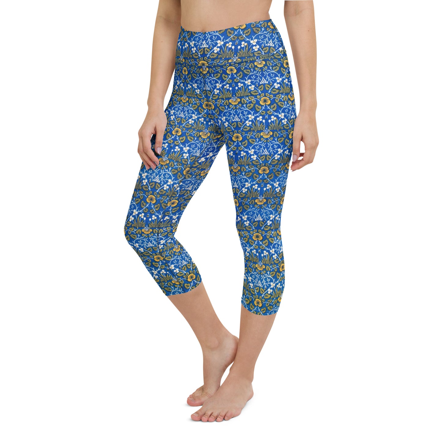 William Morris print yoga capri leggings