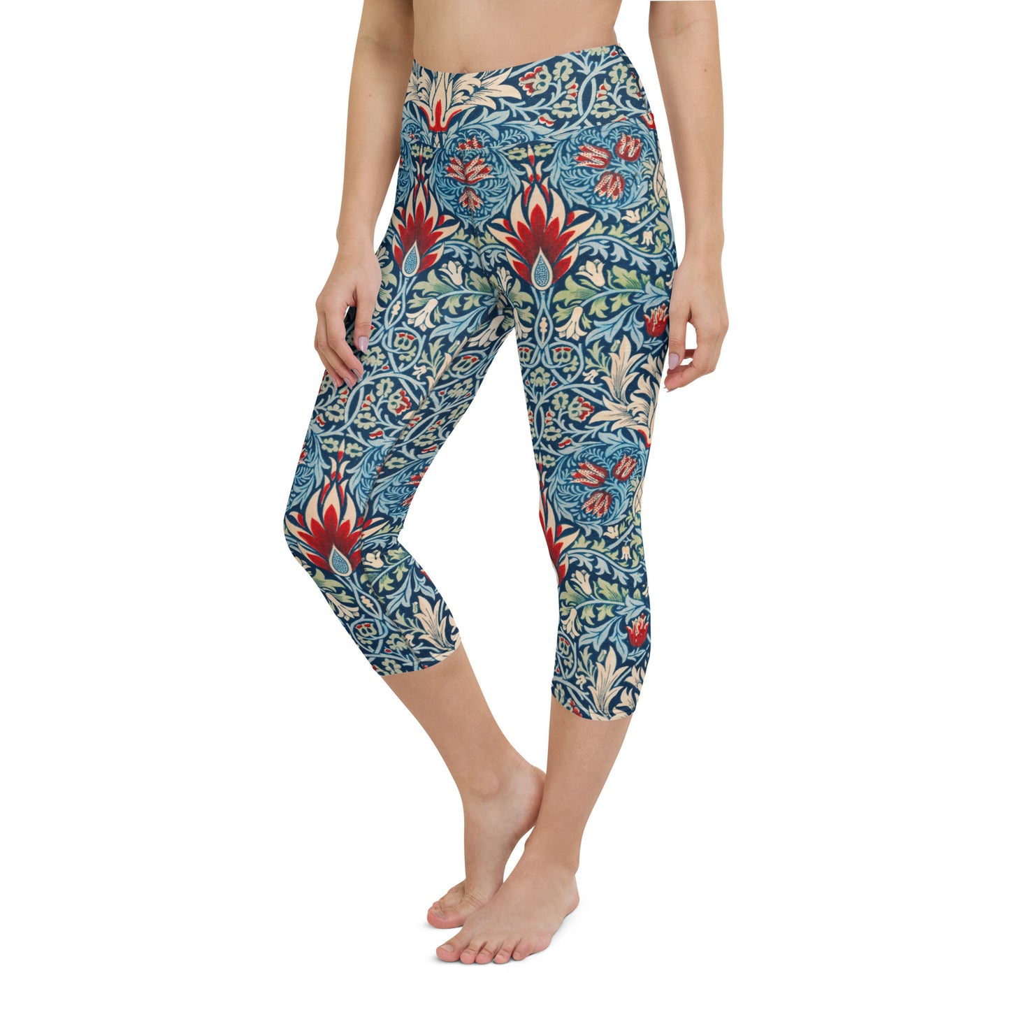 William Morris print yoga capri leggings