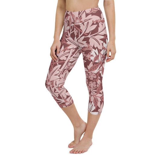 William Morris print yoga capri leggings