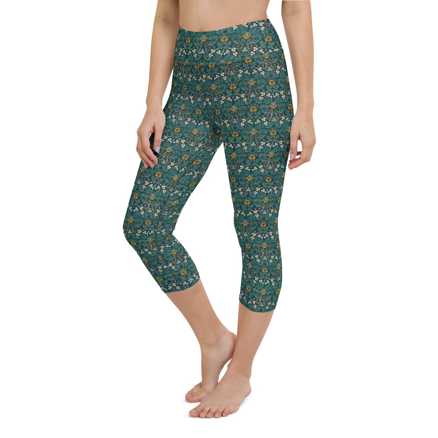 William Morris print yoga capri leggings