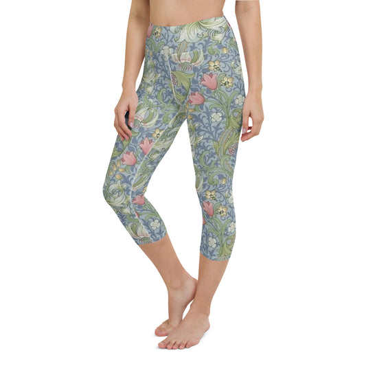 William Morris print yoga capri leggings