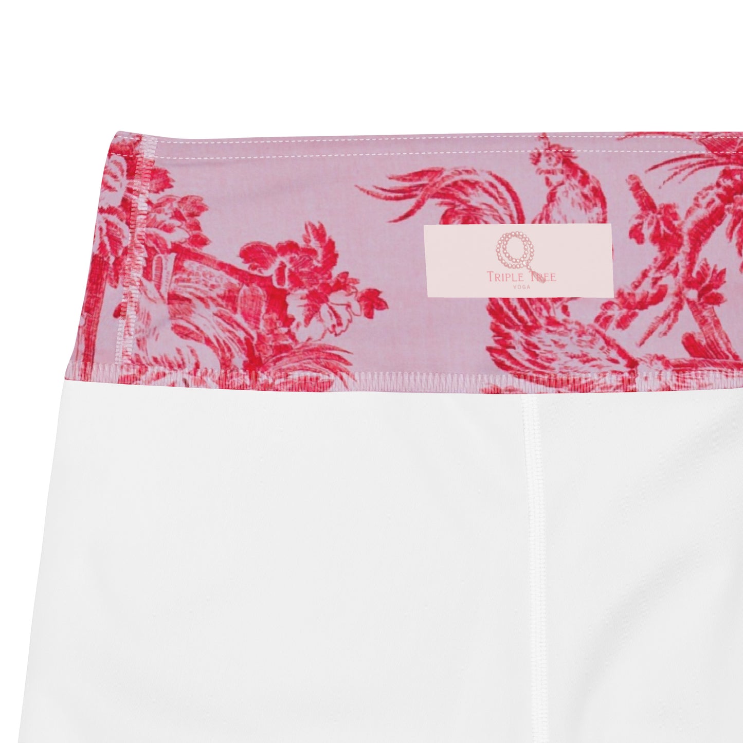 Pink toile yoga capri leggings