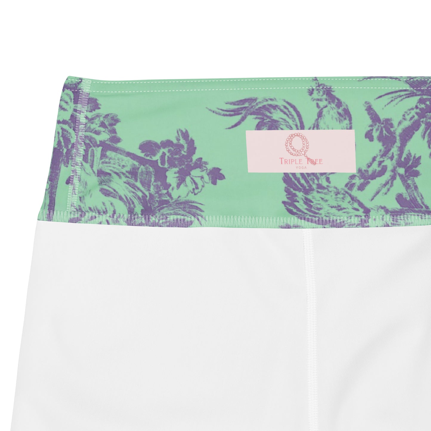 Green toile yoga capri leggings