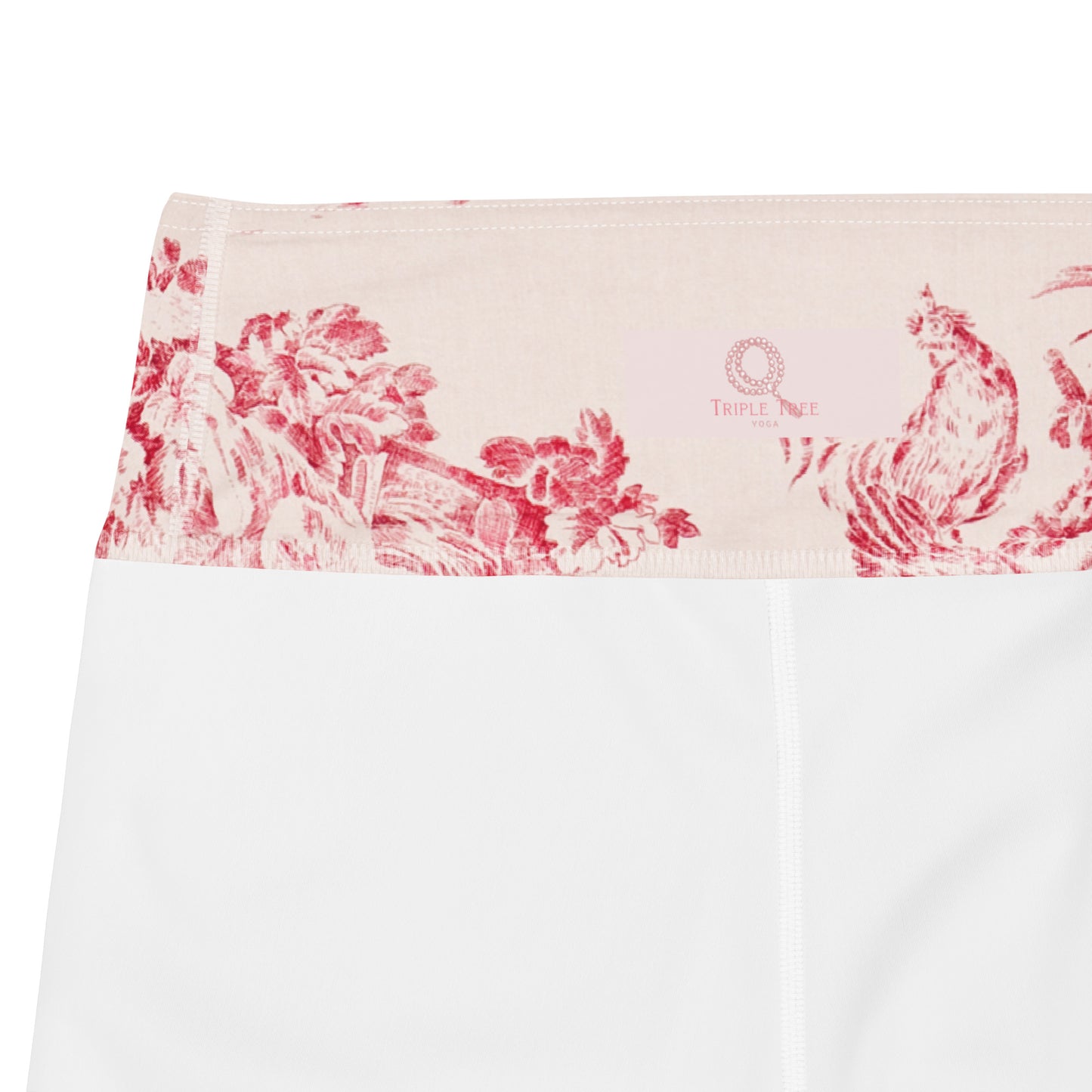 Red toile yoga capri leggings