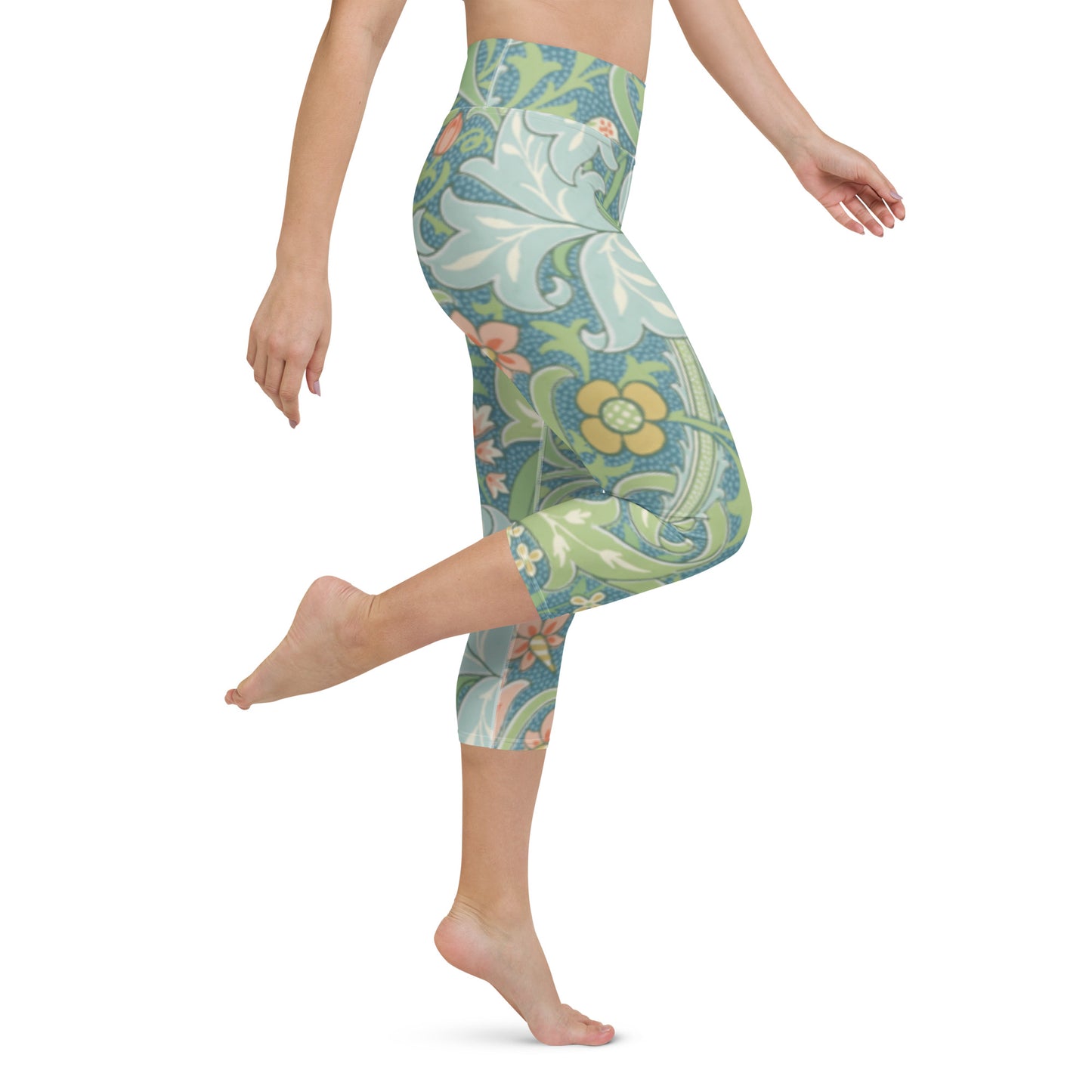 William Morris print yoga capri leggings