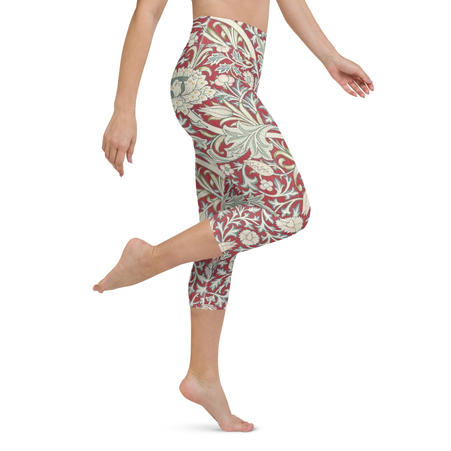 William Morris print yoga capri leggings