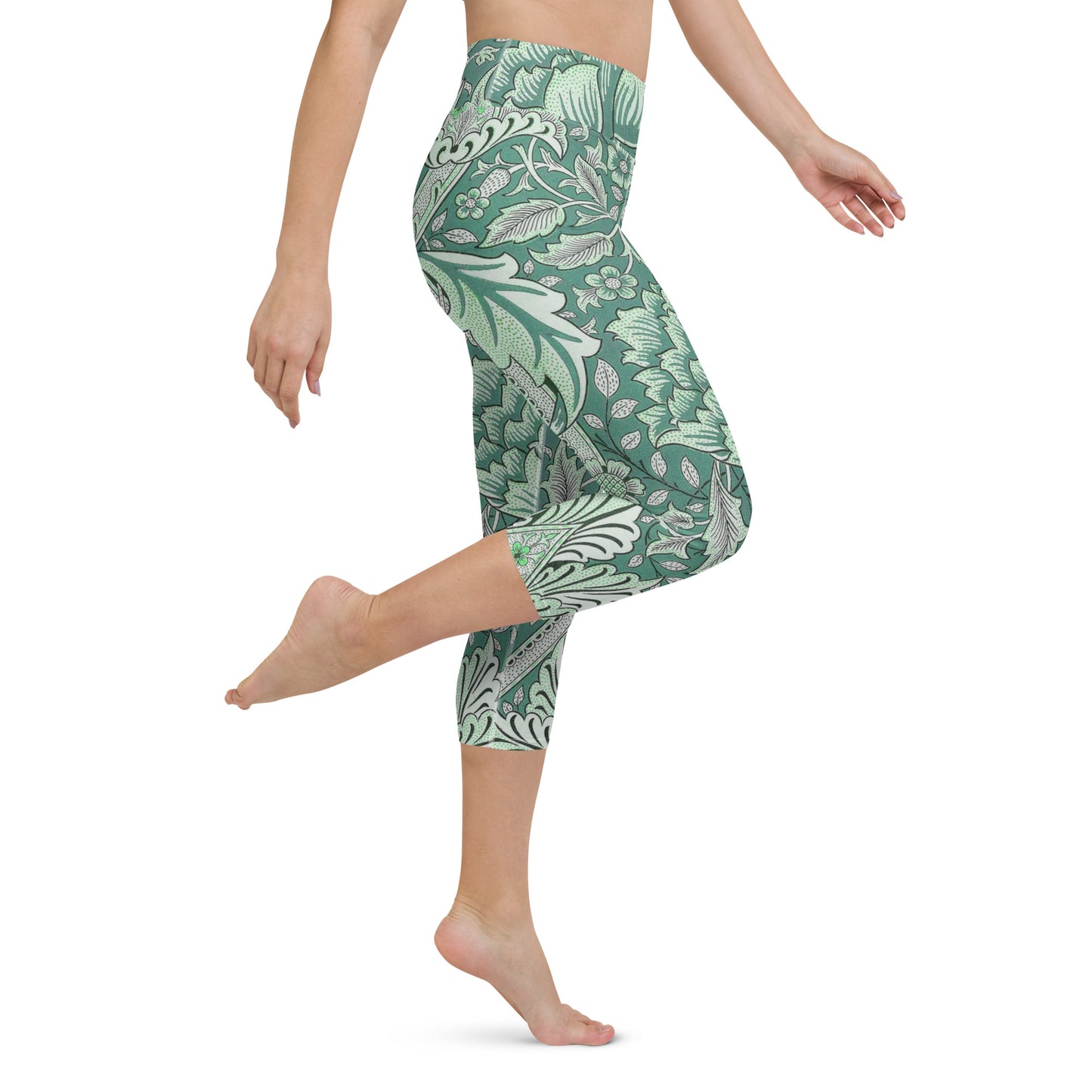 William Morris print yoga capri leggings