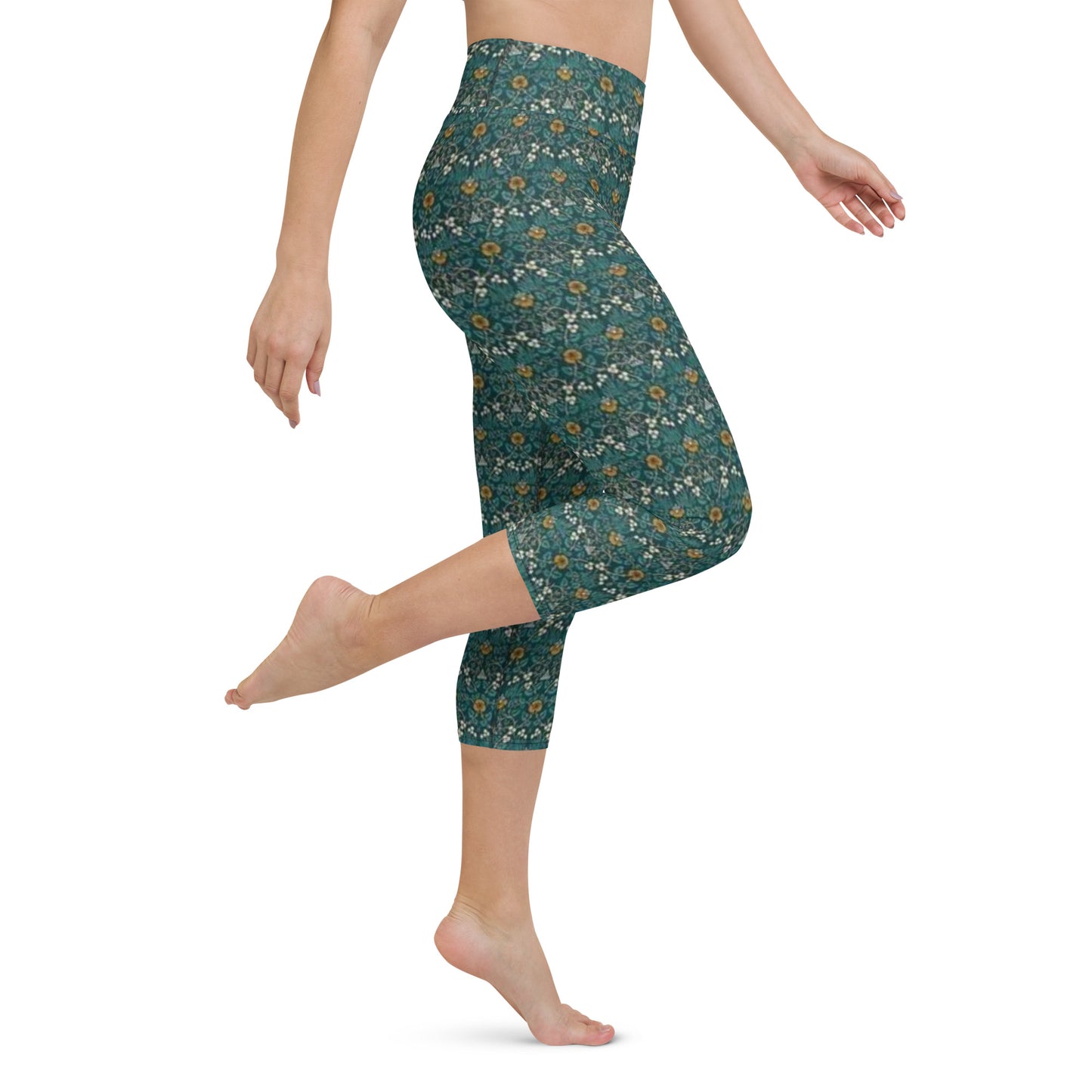 William Morris print yoga capri leggings