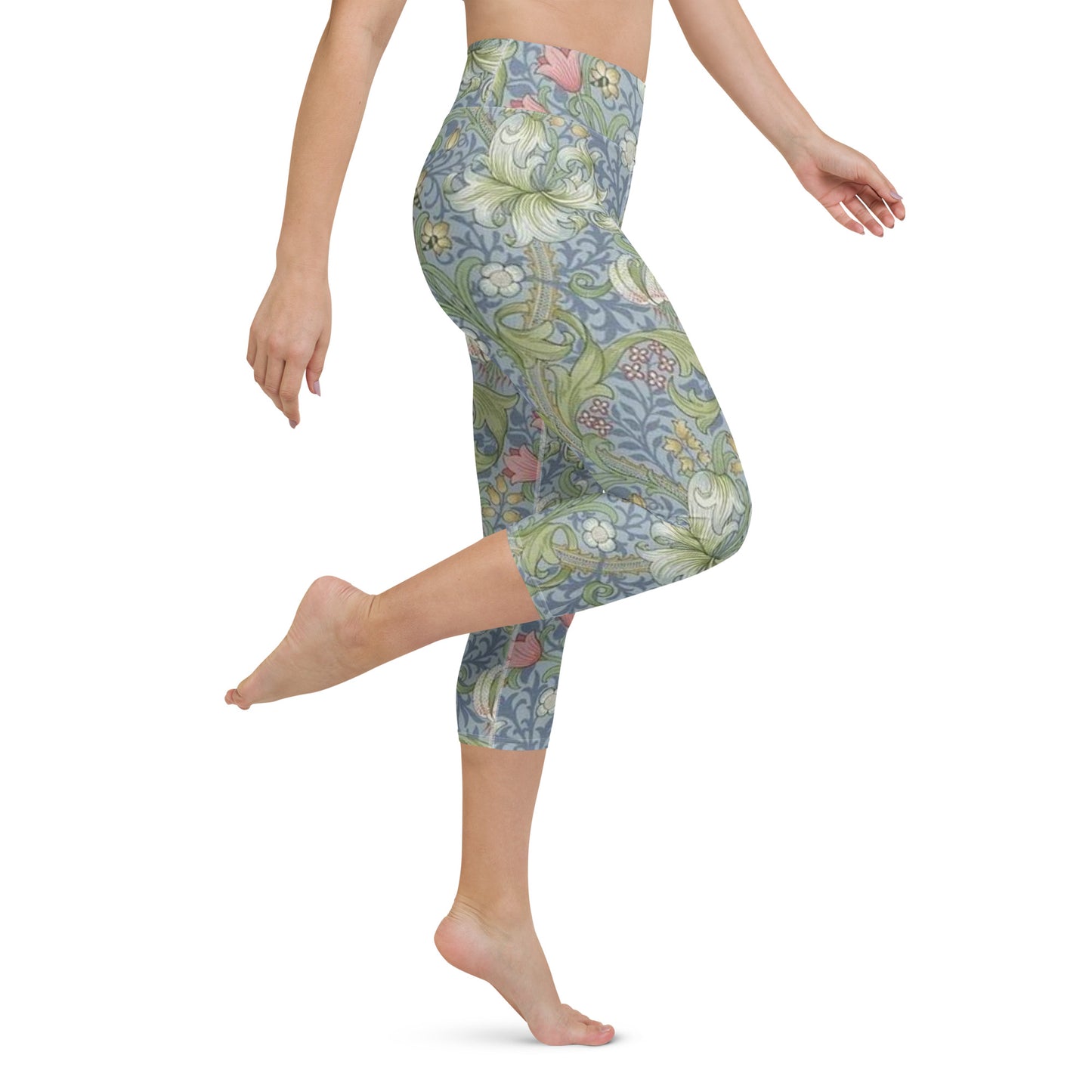 William Morris print yoga capri leggings