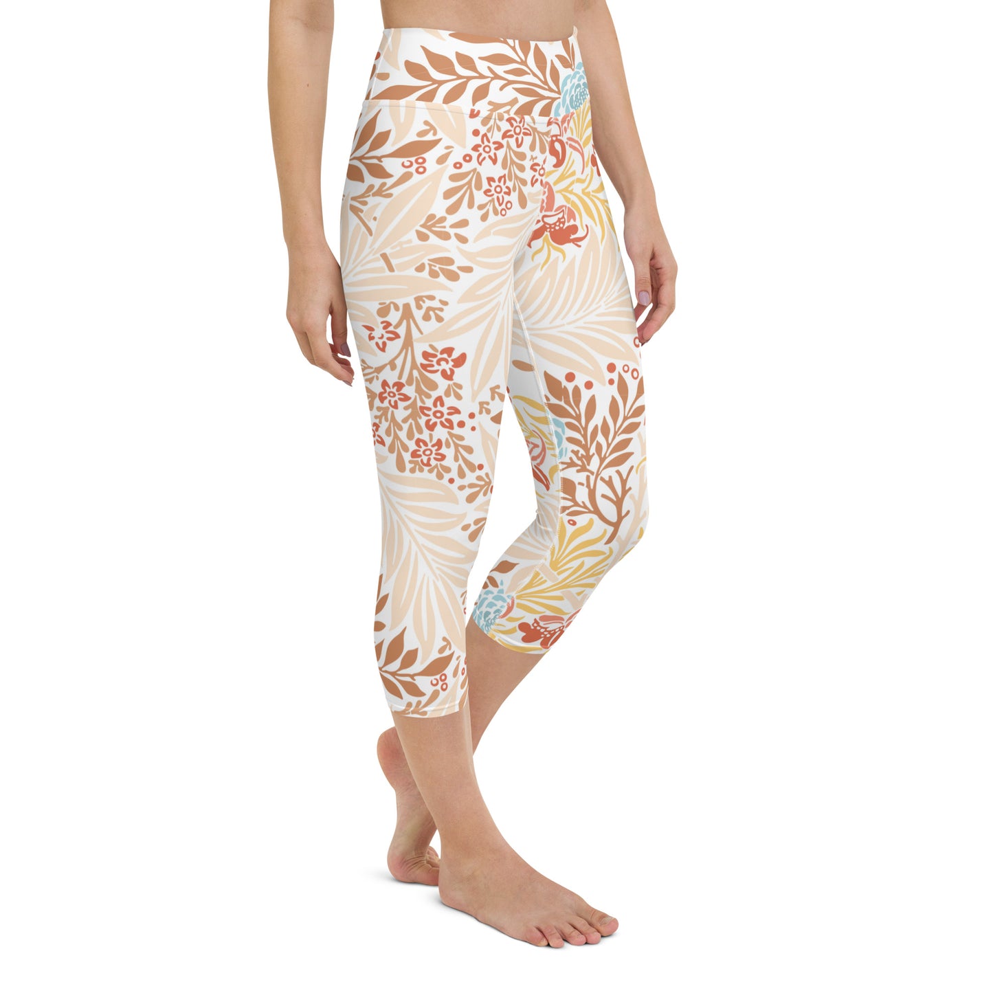 William Morris print yoga capri leggings