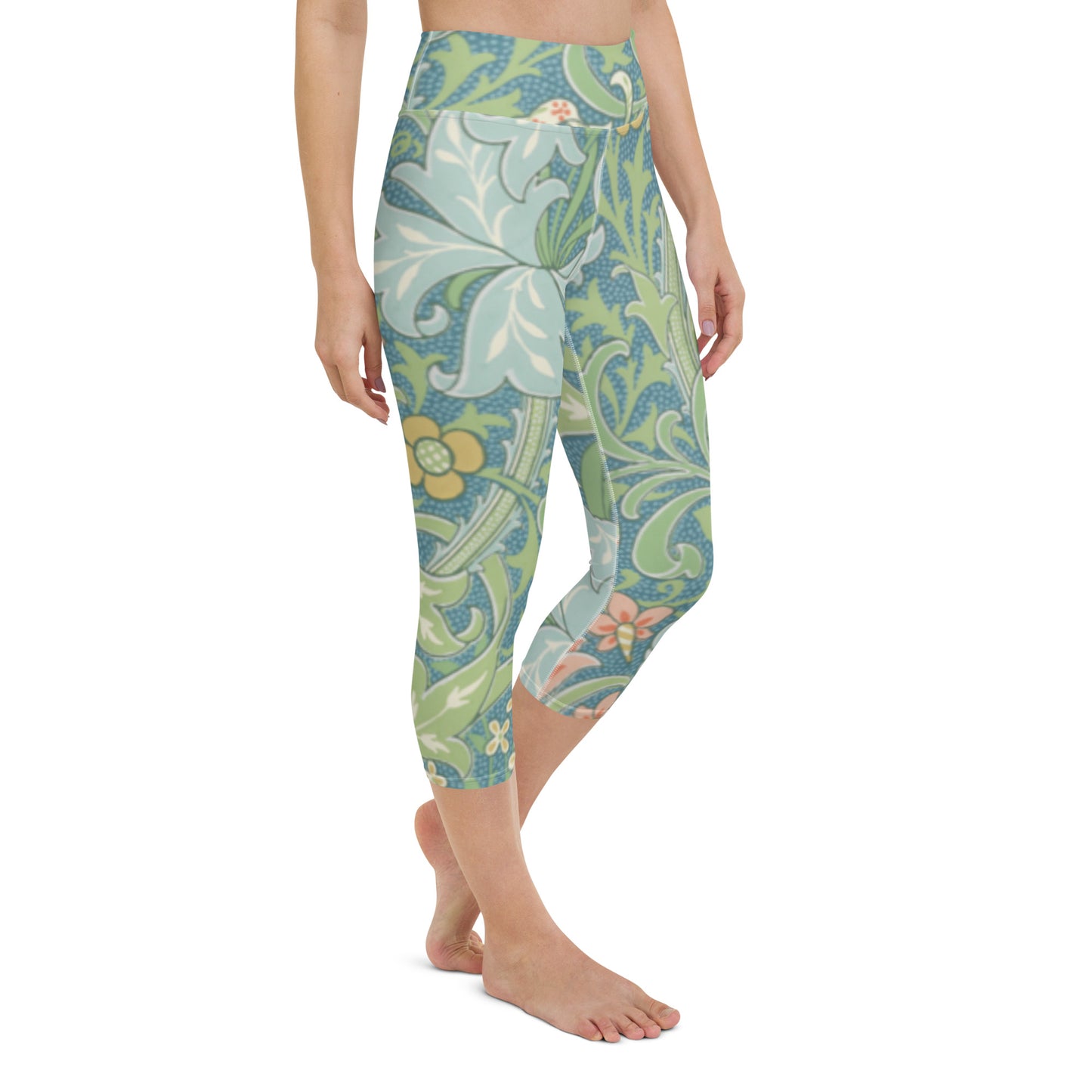 William Morris print yoga capri leggings