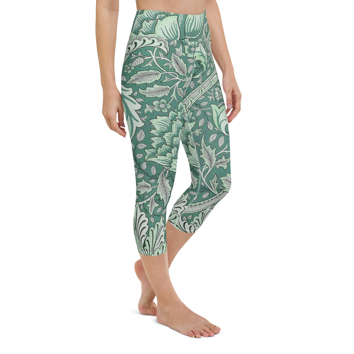 William Morris print yoga capri leggings