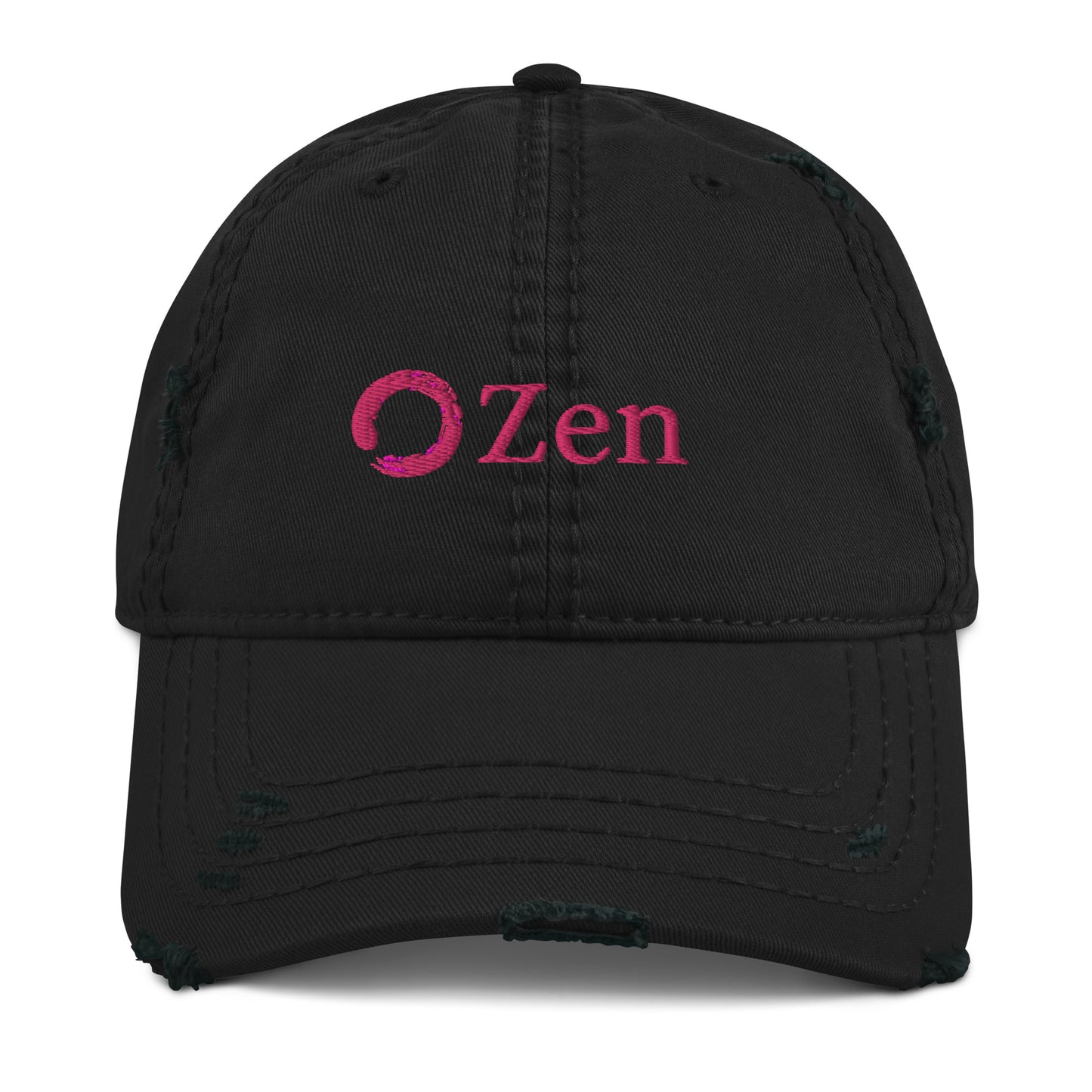 Embroidered Zen distressed baseball hat