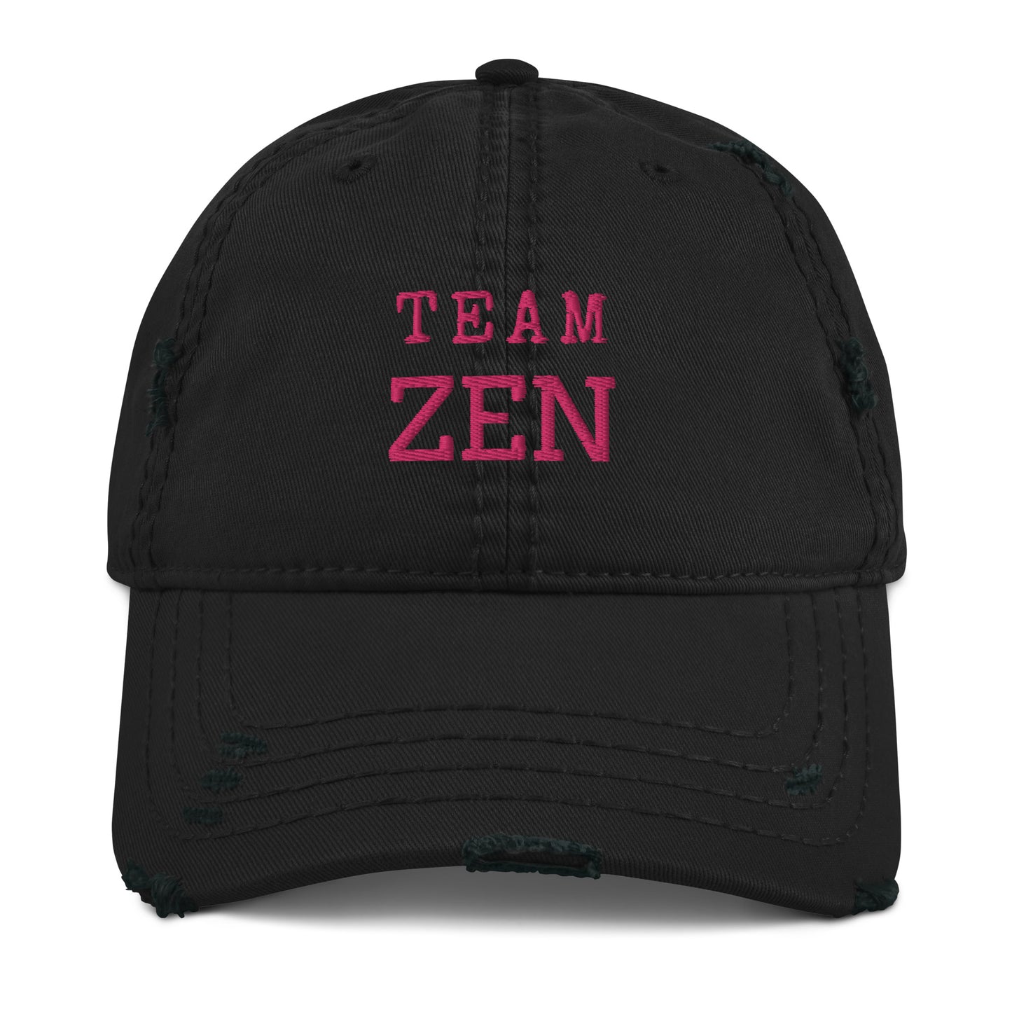 Embroidered Team Zen distressed baseball hat