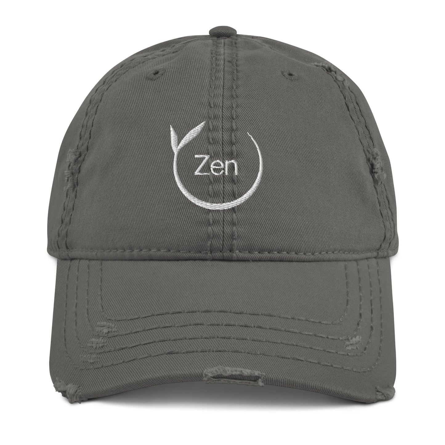 Embroidered Zen distressed baseball hat