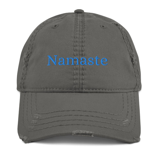 Embroidered Namaste distressed baseball hat