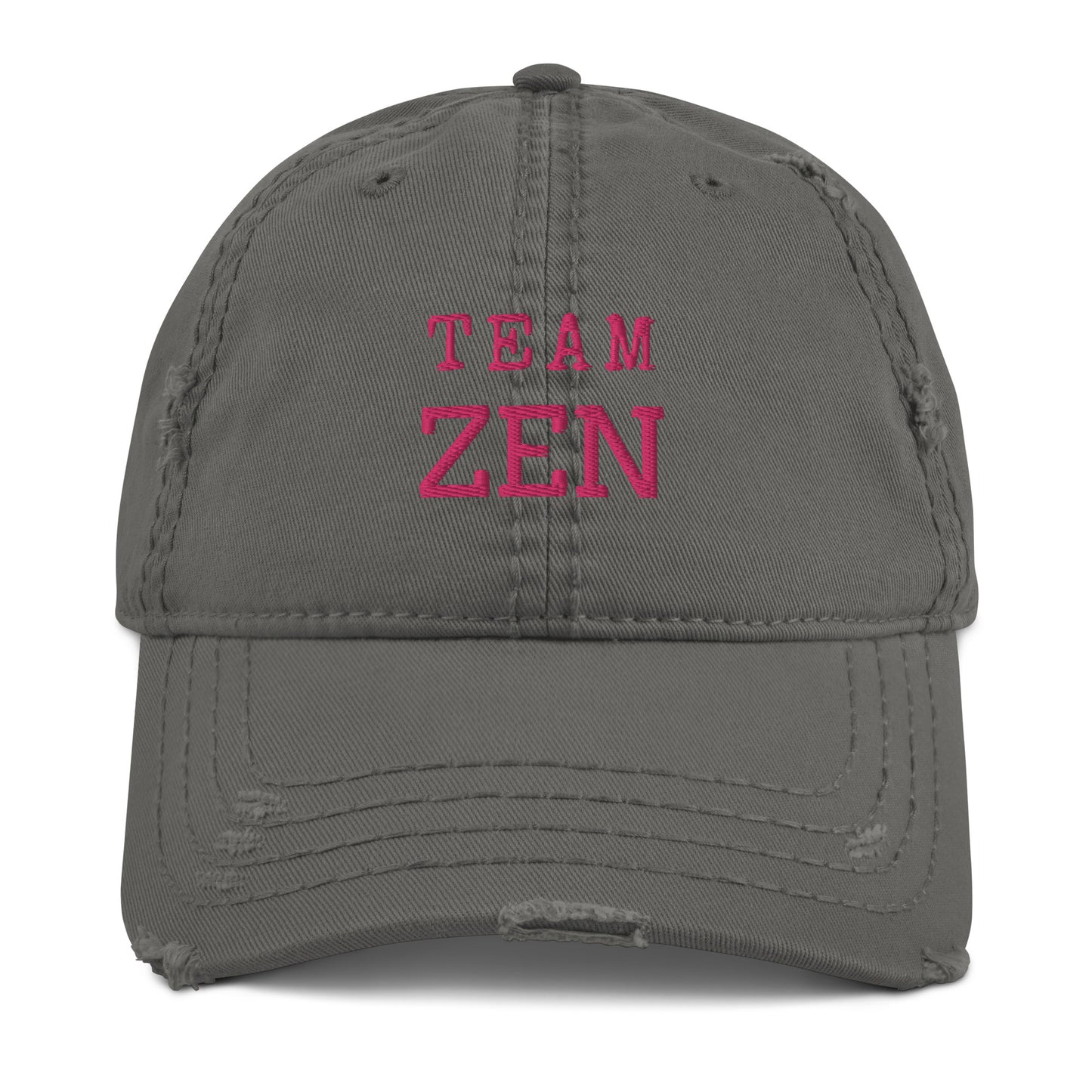 Embroidered Team Zen distressed baseball hat