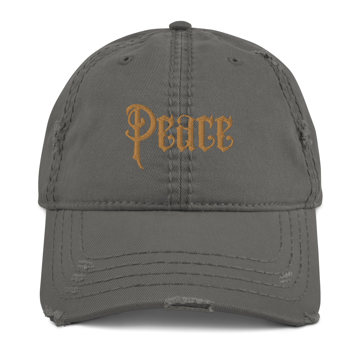 Embroidered Peace distressed baseball hat