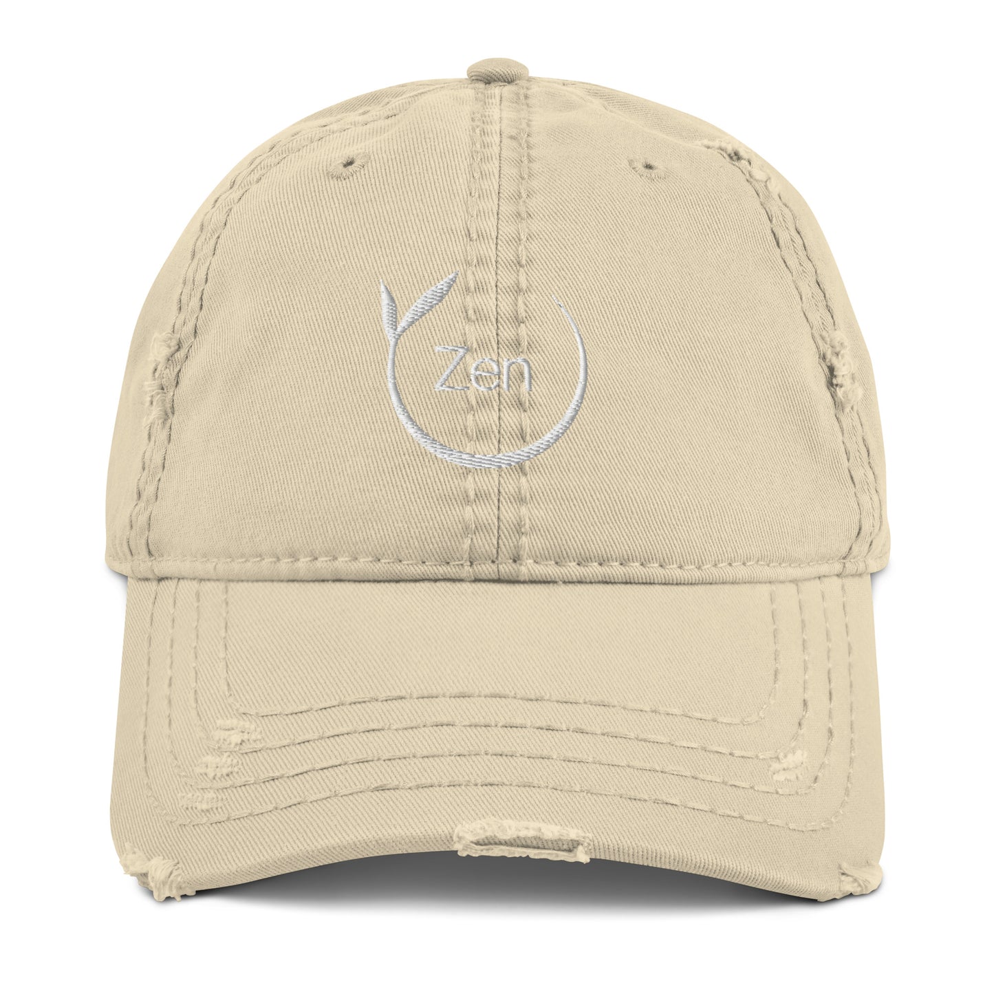 Embroidered Zen distressed baseball hat