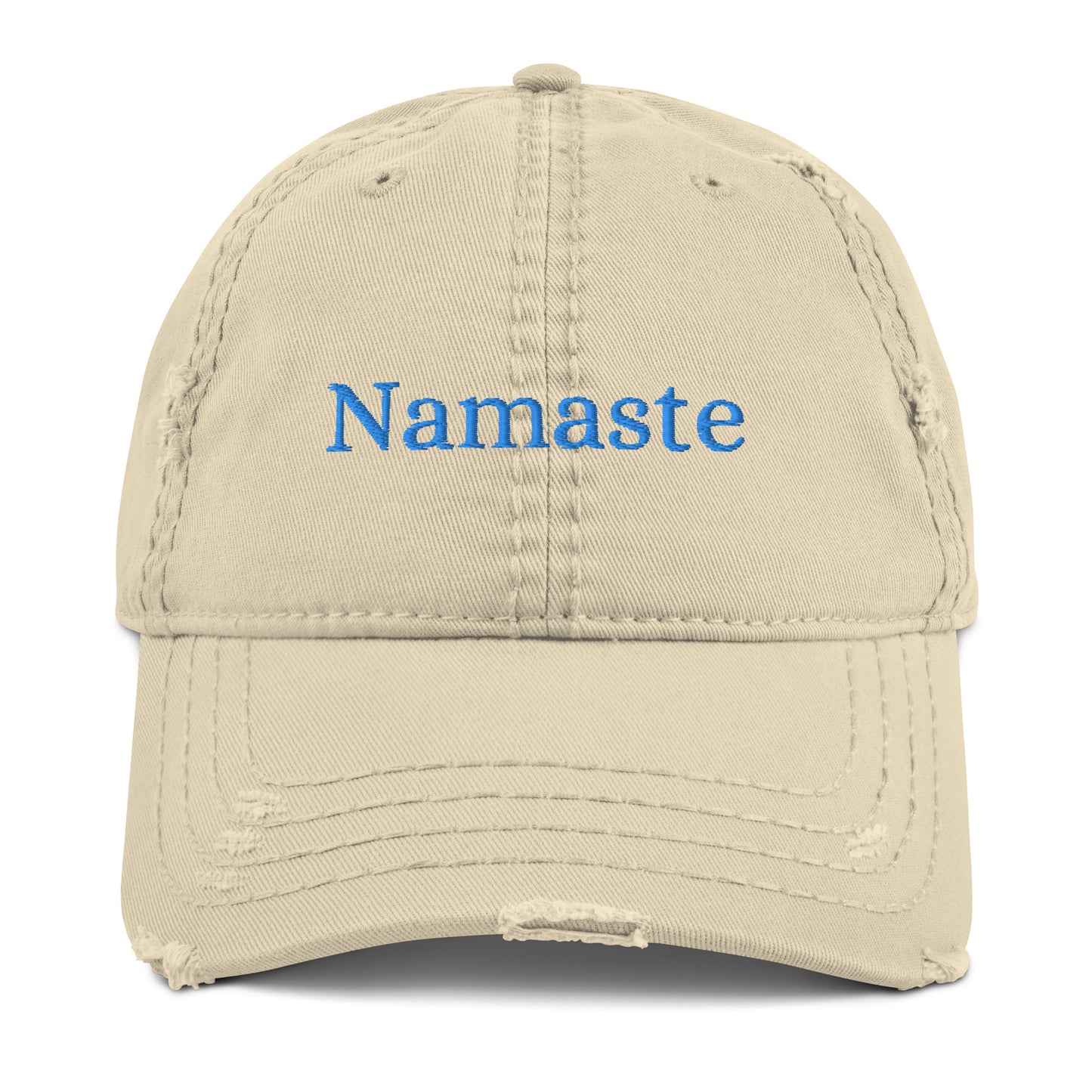 Embroidered Namaste distressed baseball hat