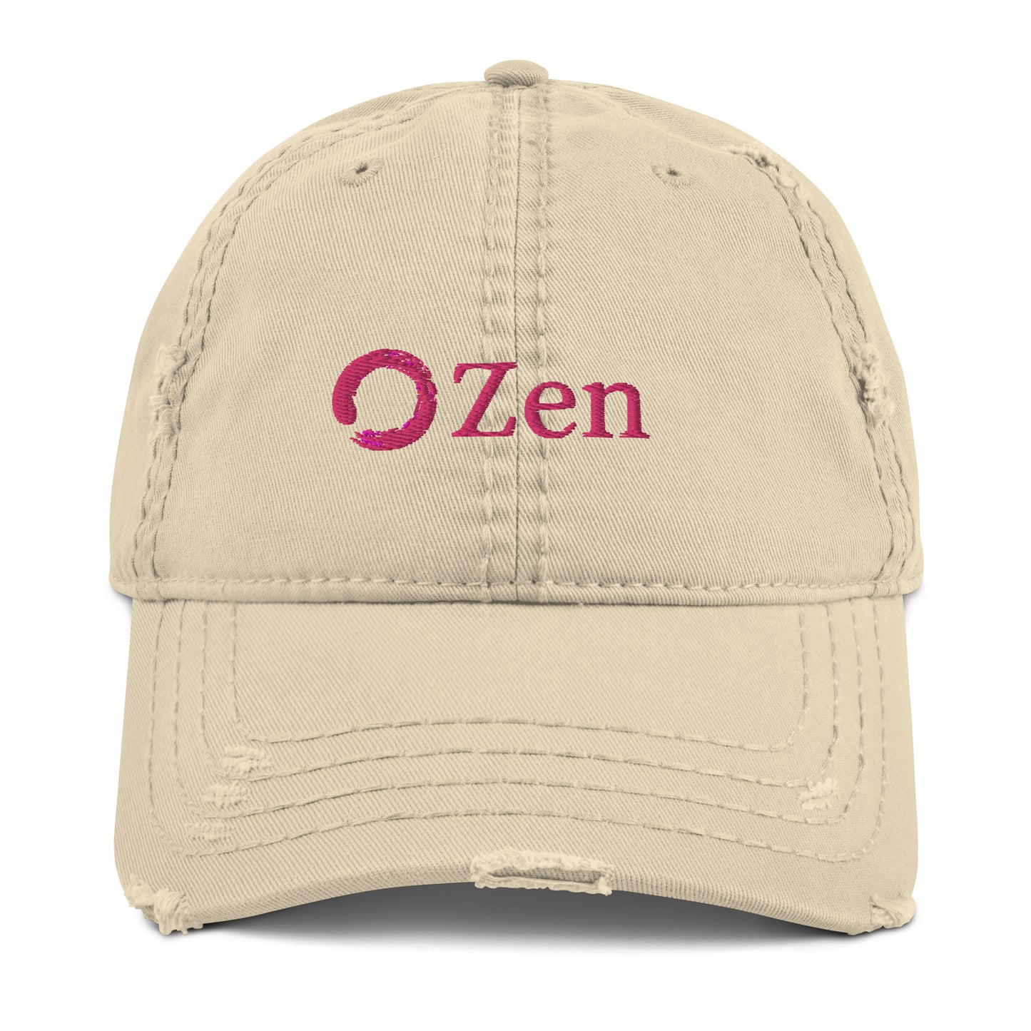 Embroidered Zen distressed baseball hat