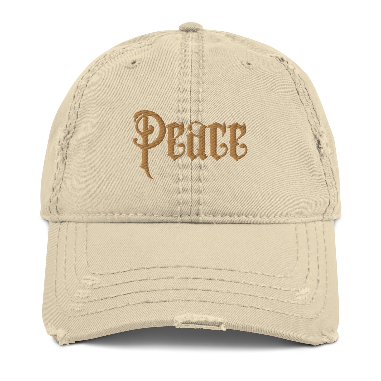 Embroidered Peace distressed baseball hat