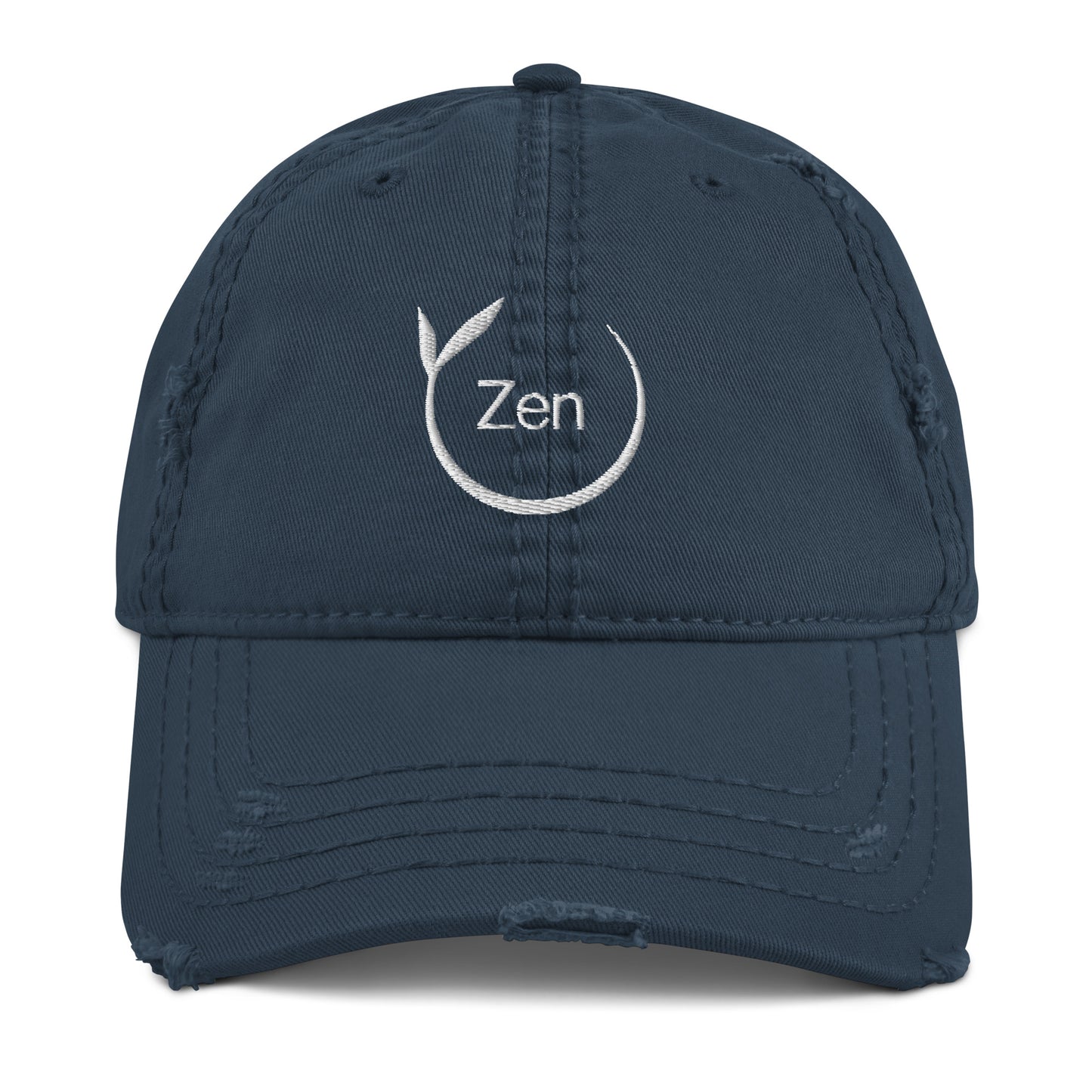 Embroidered Zen distressed baseball hat